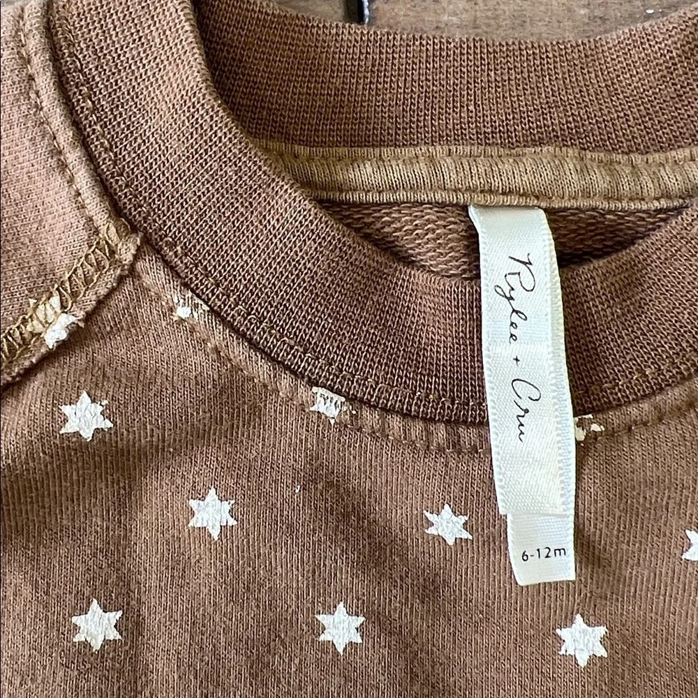 Rylee + cru star slouchy pullover sweatshirt 6-12 months